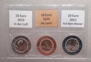 3 x 10 Euro Deutschland 2019 - 2021 Luft bewegt