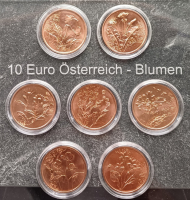 7 x 10Euro Österreich Serie - Sprache der Blumen