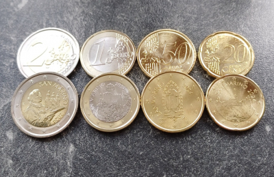 20Cent, 50Cent, 1Euro, 2Euro San Marino 2024