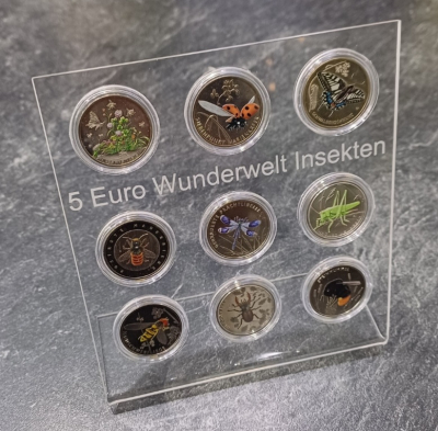 Acryl - Aufsteller für 9 x 5Euro Wunderwelt Insekten